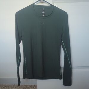 Adidas Women's Balance Yoga Long Sleeve - Dark Green Size Small